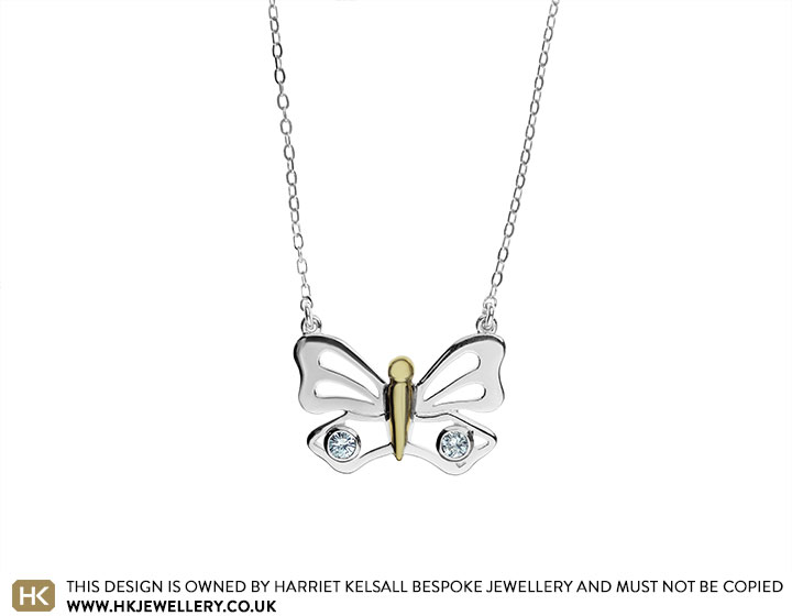 Sarah's commemorative butterfly pendant