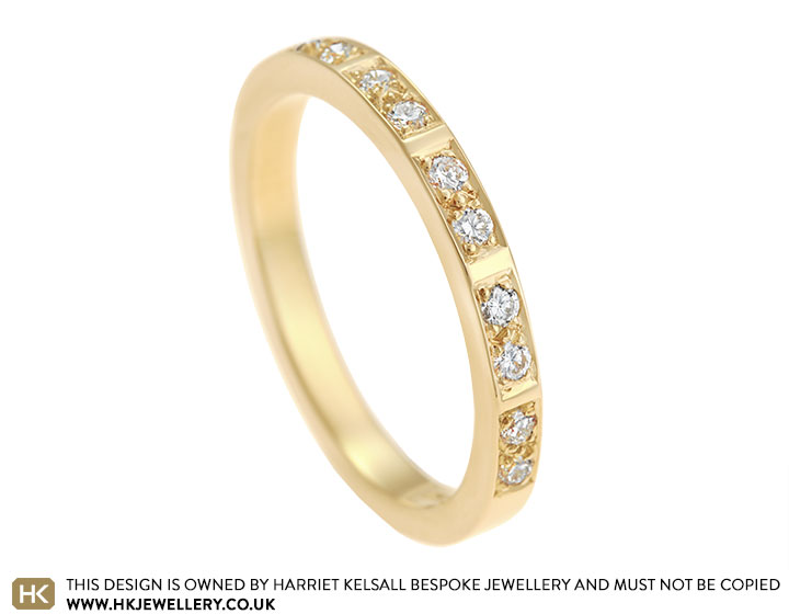 Jenny's Fairtrade 18 carat yellow gold and diamond memory ring