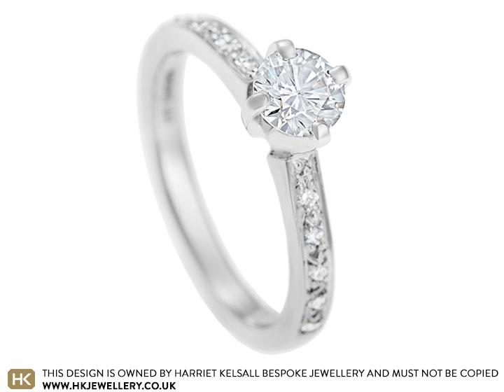 Summer's palladium and 0.60ct diamond engagement ring