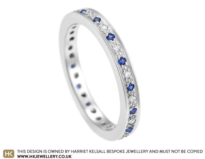 sapphire and diamond full eternity ring