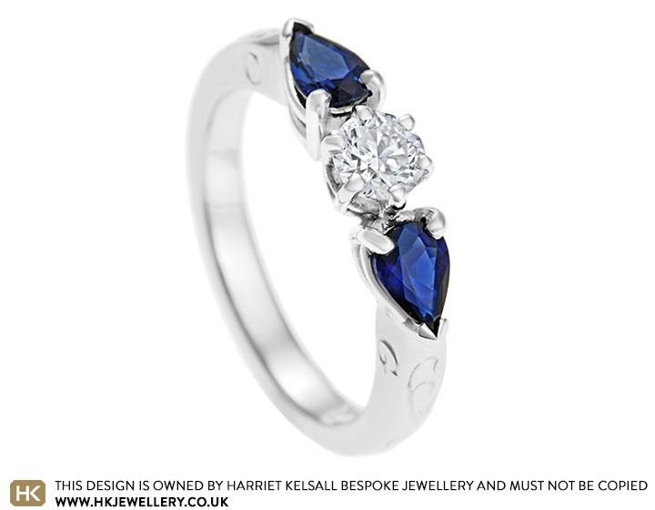 Georgie's sapphire and diamond engagement ring