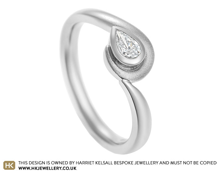 Chloe's surf inspired diamond and palladium engagement ring