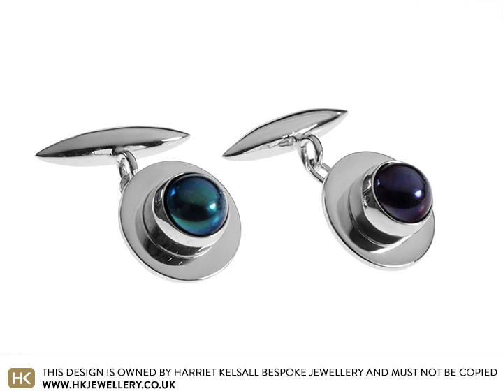 Sterling silver and pearl cufflinks