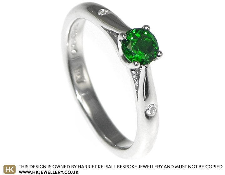 Graham and Katherines's tsavorite engagement ring