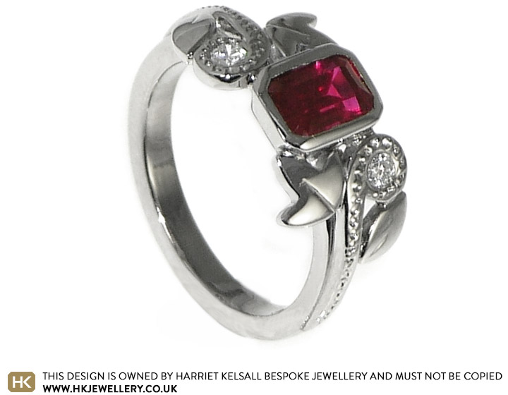 William and Shannon wanted a deep red stone in their engagement ring