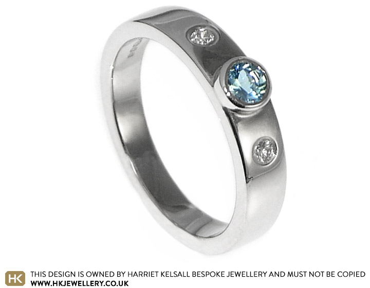 Helen's platinum and aquamarine engagement ring