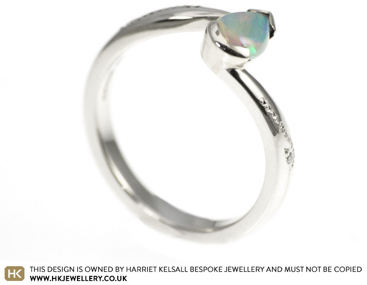 Sam's wheat inspired opal engagement ring