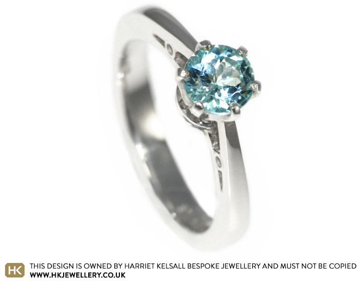 Blue Topaz Engagement Ring 1/3 ct tw Diamonds 14K White Gold | Jared
