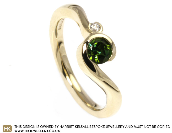 Margarita's stunning green tourmaline engagement ring