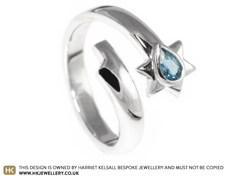 Chris designed this shooting star ring just for Karen