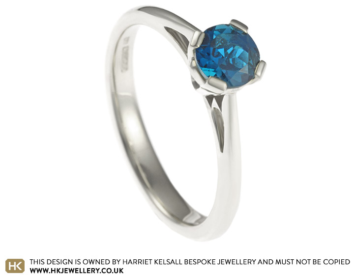 Helen's stunning London Blue Topaz set in 9ct white gold