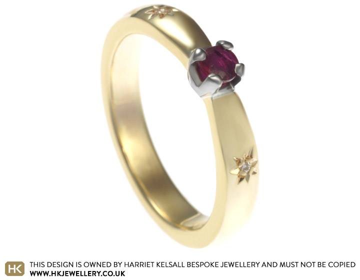 Kate used her grandfather's gold and ruby to create her engagement ring