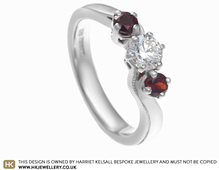 garnet diamond engagement ring