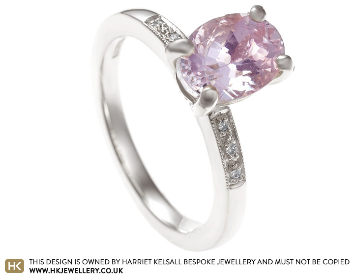 Emily's surprise Morganite and diamond engagement ring