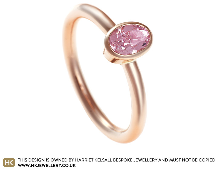 Natalie's delicate morganite and rose gold engagement ring