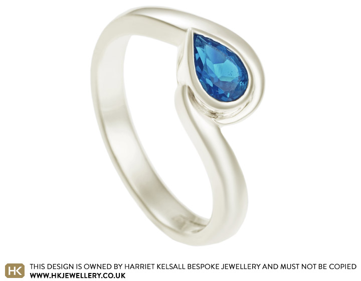 Heather's Fairtrade 9ct white gold and London blue topaz  engagement ring