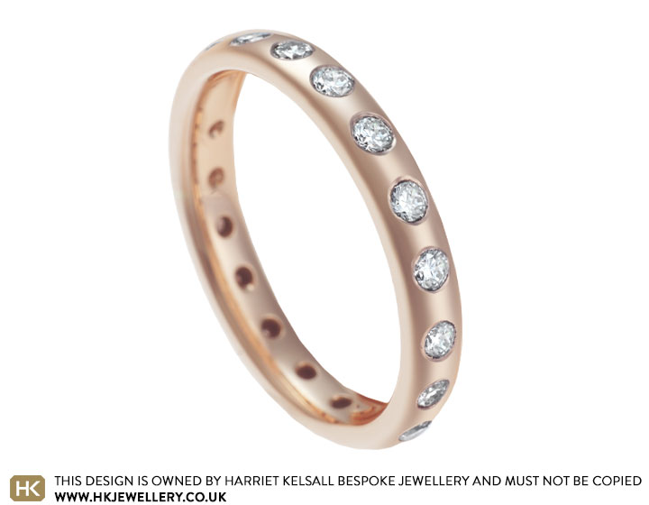 Gillian's 9 carat rose gold and 0.60ct diamond eternity ring