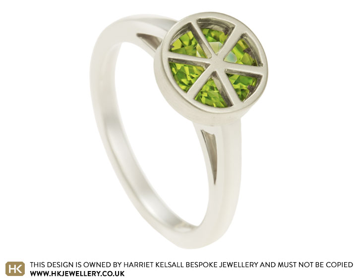 Guy and Brooke's lime inspired engagement ring