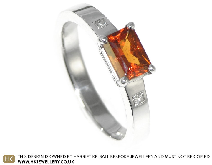 orange diamond wedding ring