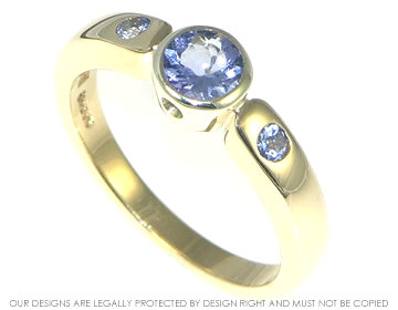 Bespoke 9ct gold engagement ring with 4.5mm tanzanite 