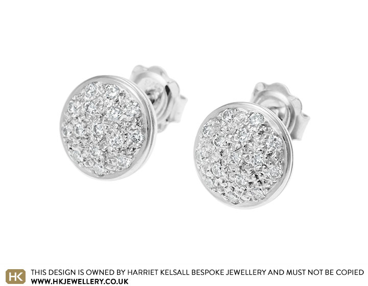 Susan's 9 carat white gold and diamond cluster earrings