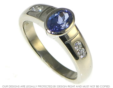 Siji's 18ct white gold and tanzanite engagement ring