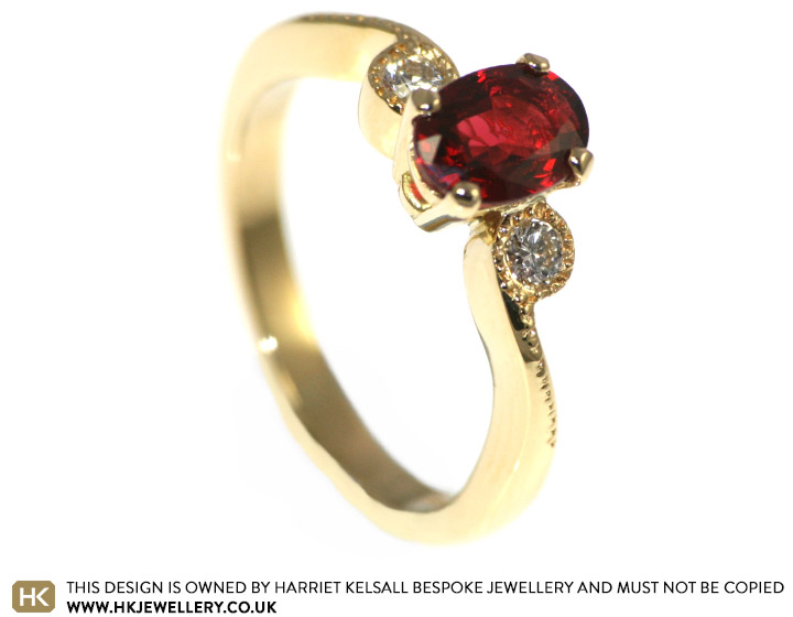 Paul wanted a red gemstone in Catherine's engagement ring