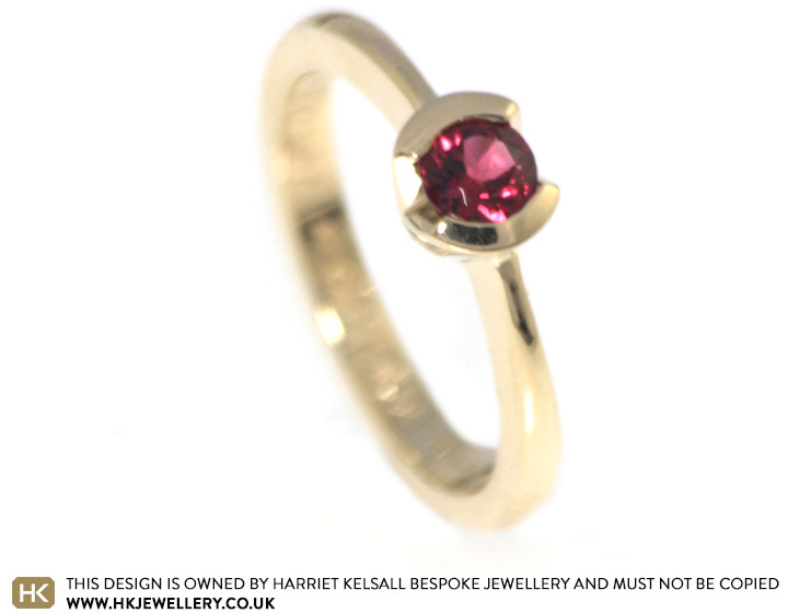 Miriam's red spinel engagement ring