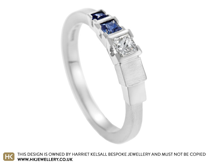 Ramona's asymmetrical princess cut engagement ring