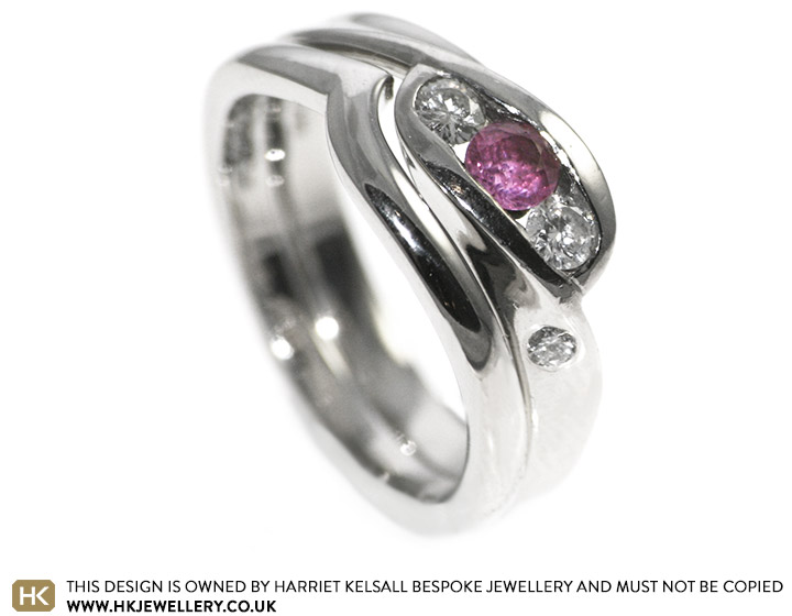 Rebecca wanted to use the diamonds from her parents' rings in her own bespoke creation