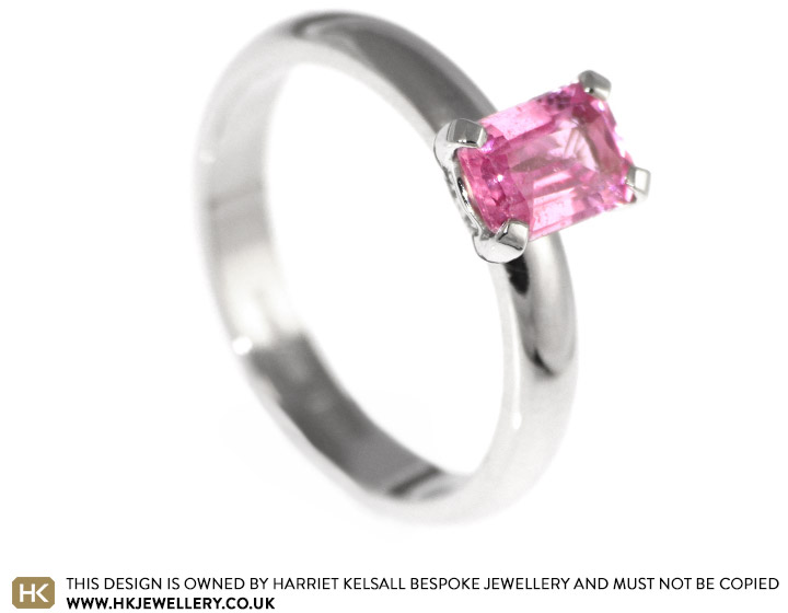 Lisa's pink sapphire engagement ring