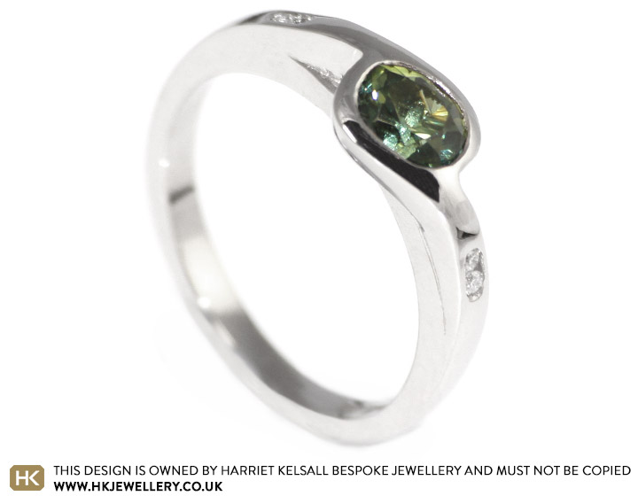 Jennys green sapphire engagement ring