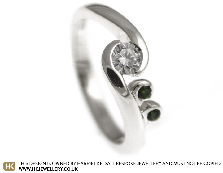Natasha s New  Zealand  silver fern inspired engagement  ring 