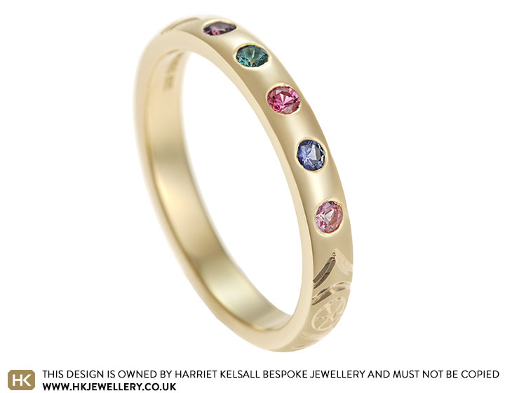 Susan's yellow gold, sapphire and diamond dress ring