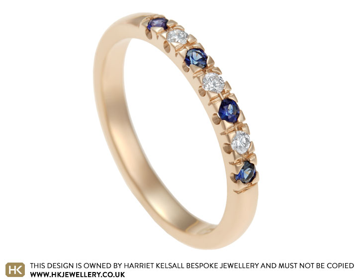 Gold sapphire eternity deals ring