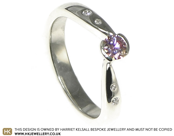 Elizabeth's pink heat-treated diamond Engagement ring