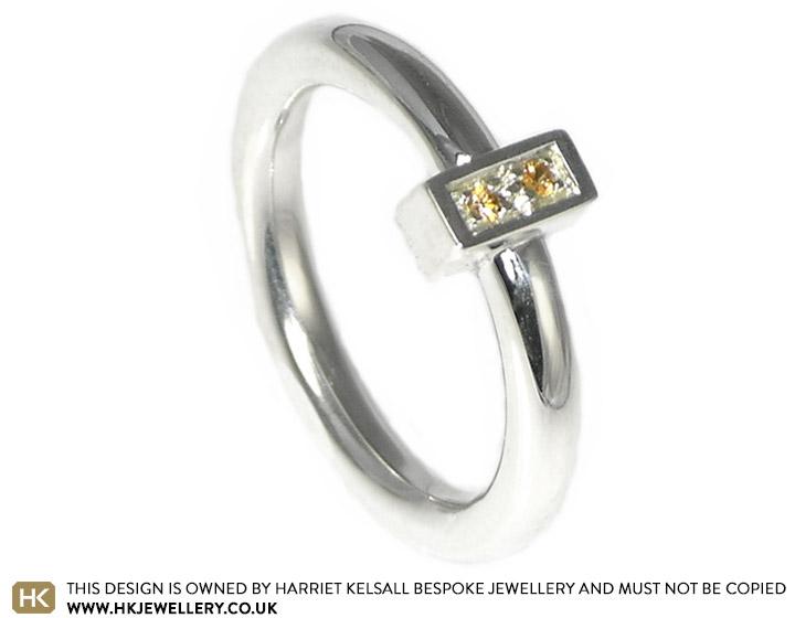 Sterling silver and yellow sapphire dress ring