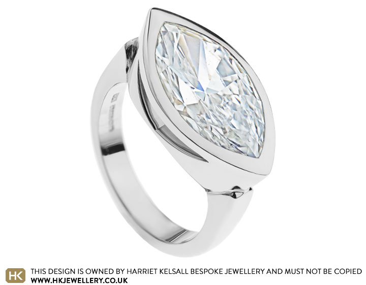 Emily's 3.69ct marquise cut diamond dress ring