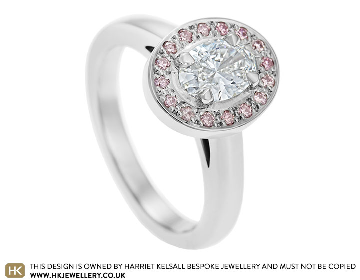 Jessica's palladium and 0.76ct diamond engagement ring