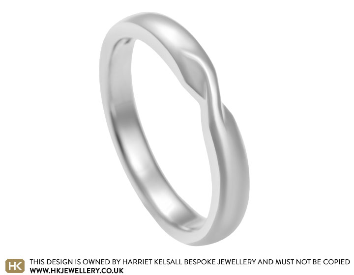 Nicole's palladium mobius twist wedding ring