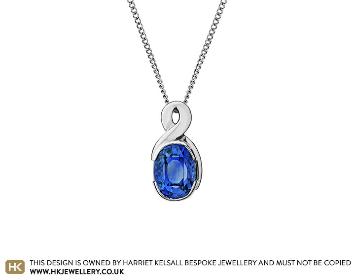 Benedict's palladium and sapphire pendant