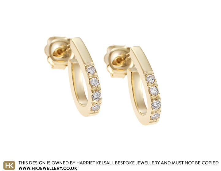 Linda's 9 carat yellow gold and 0.18ct diamond earrings