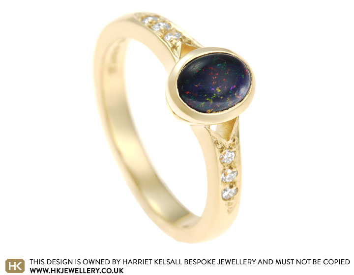 Laura's Fairtrade 18 carat yellow gold and opal engagement ring