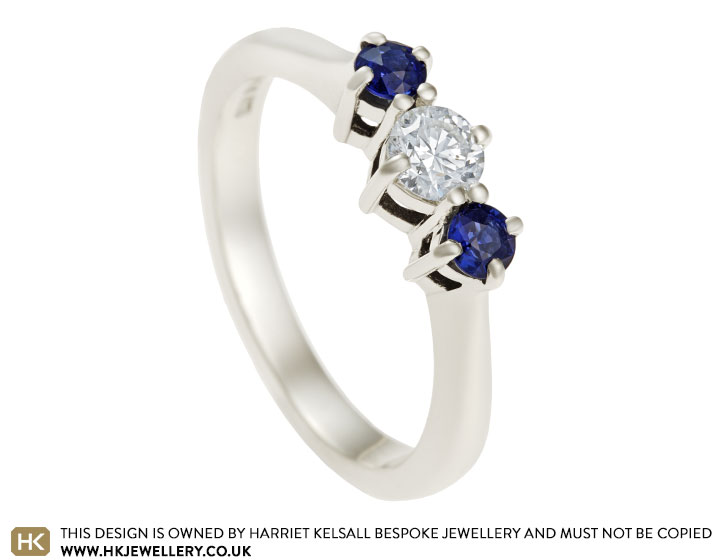 Georgina's diamond and sapphire engagement ring