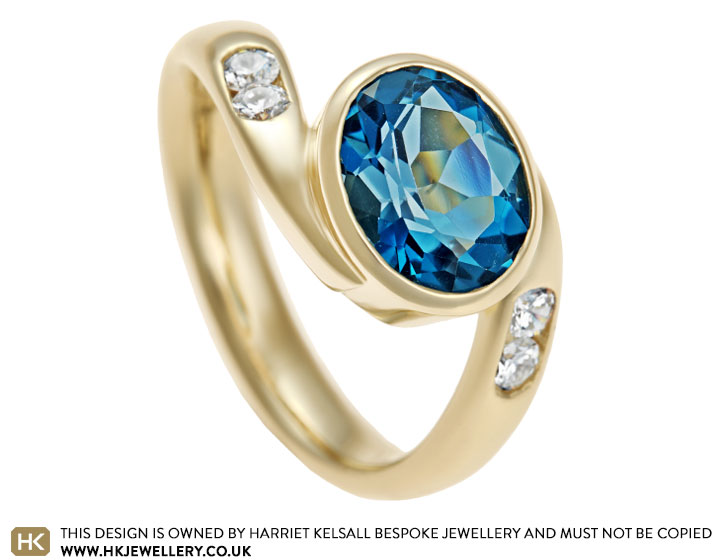 Joanne's Fairtrade 9 carat yellow gold and topaz ring