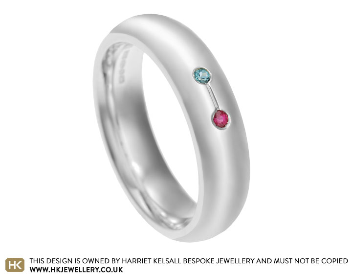 Leanne's tourmaline and ruby eternity ring