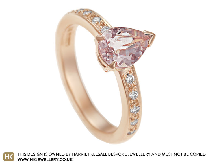 Katherine's morganite and diamond engagement ring