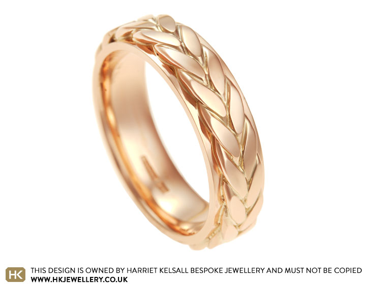 Braided wedding band hot sale rose gold