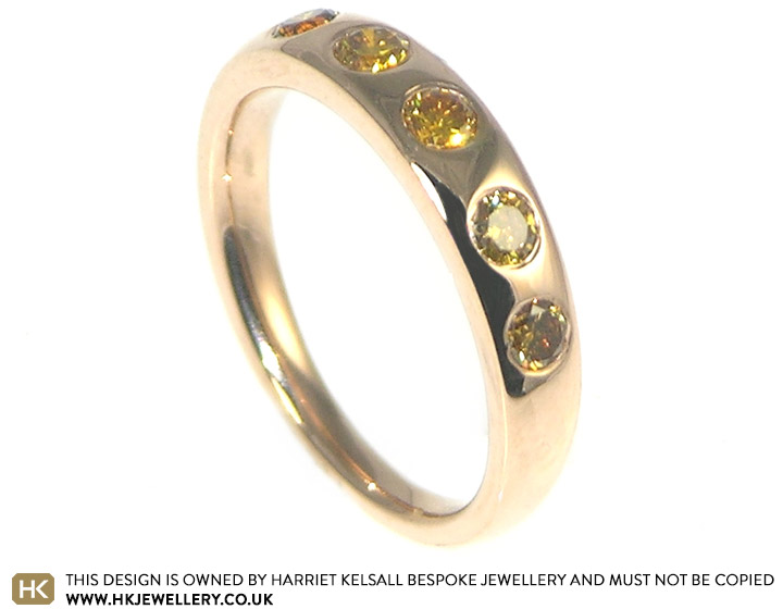 John wanted natural yellow diamonds for Maria's ring 