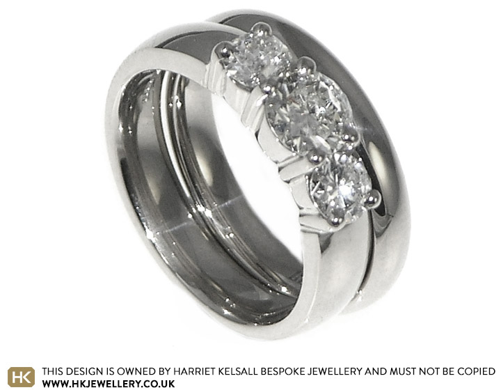 Lynne's dramatic engagement ring using family diamonds